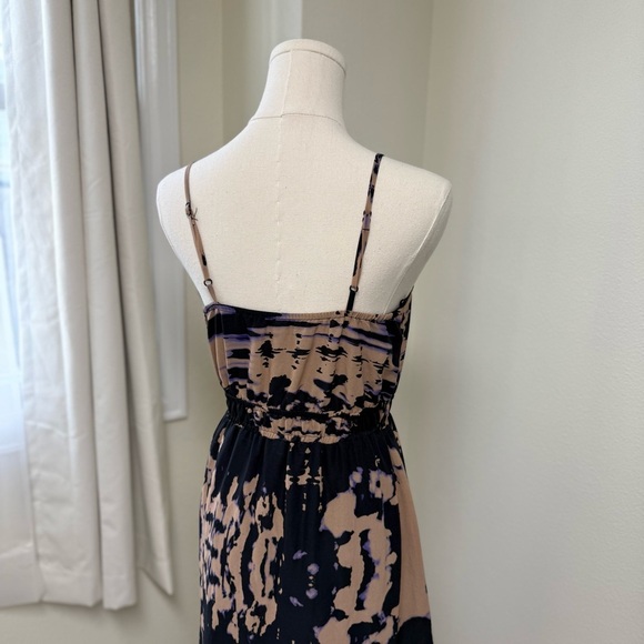 Collective Concepts Elegant Black and Brown Patterned Maxi Dress Size Small - Picture 4 of 6